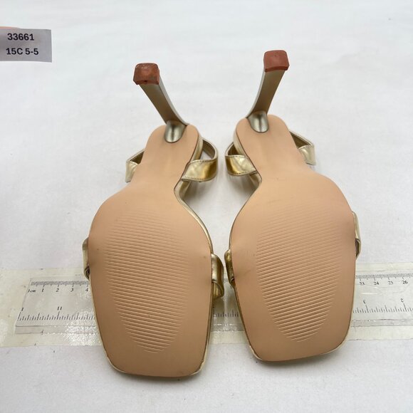 Zszszsu Gold High Heel Sandals Open Toe Slingback Slides Party Prom Summer Shoes - Picture 6 of 7